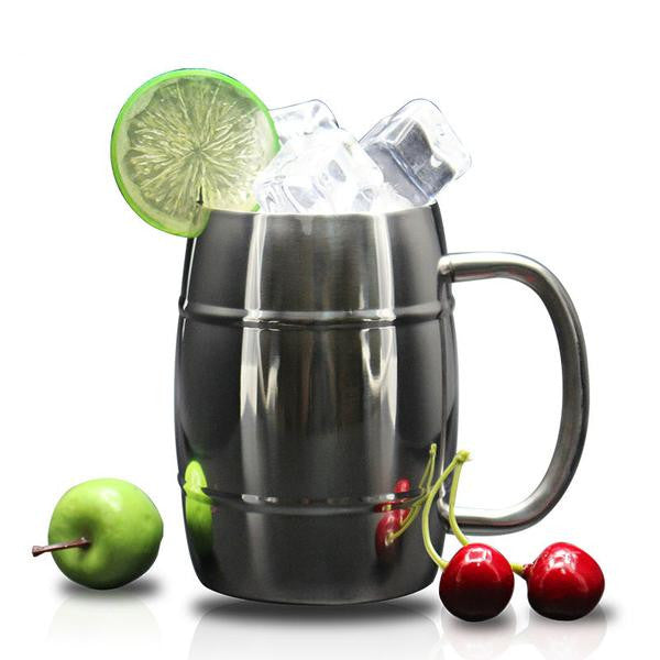 Stainless Steel Barrel Beer Mug 2pc
